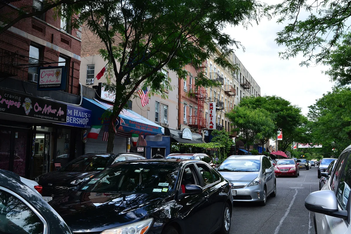 Shops and restaurants on Arthur Avenue in the Bronx
