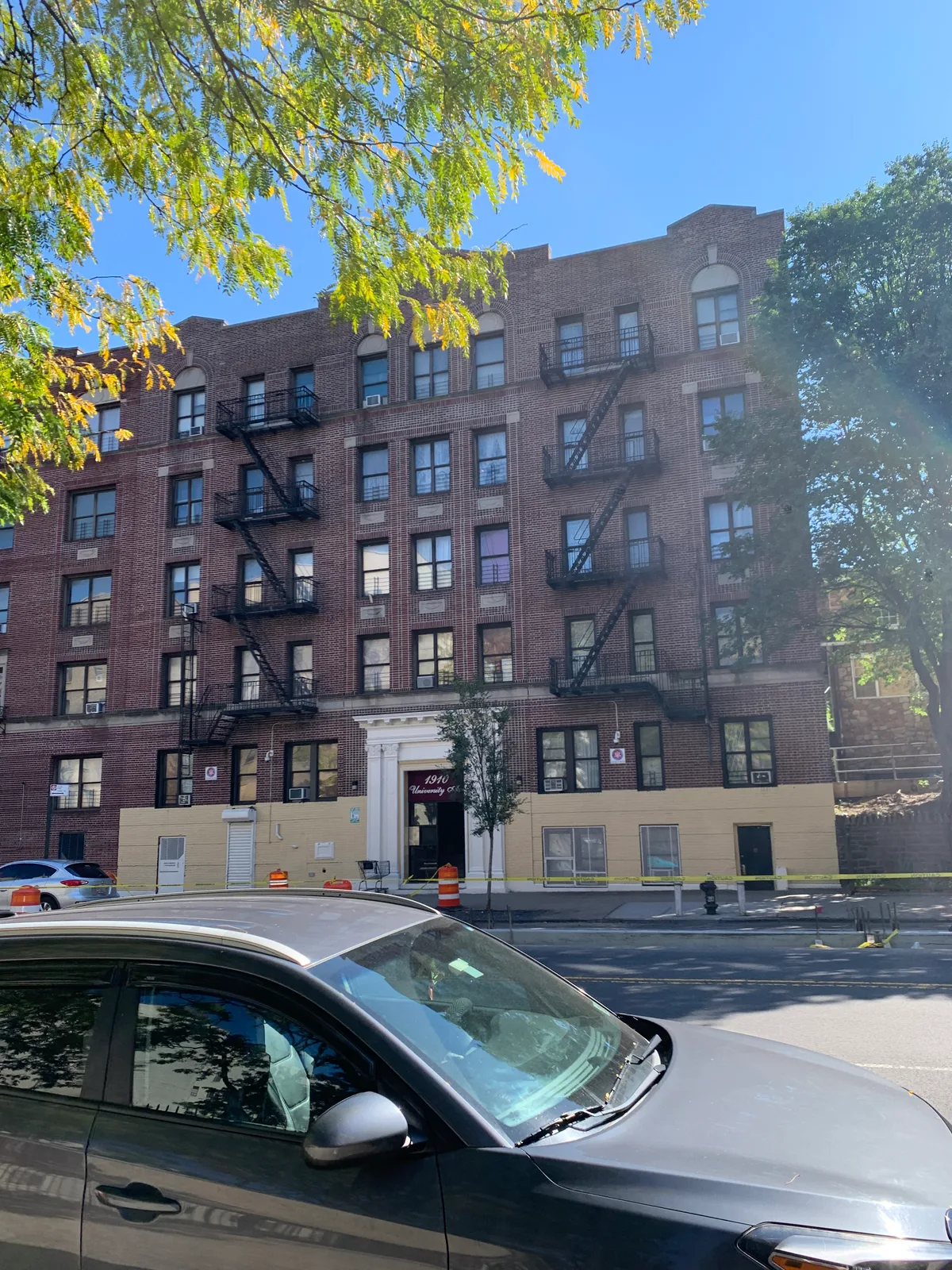 An apartment building on University Avenue in the Bronx